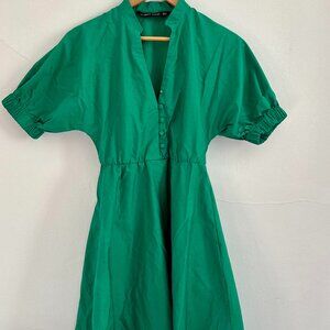 ZARA Green Mini Dress - Vintage Green | Size XS